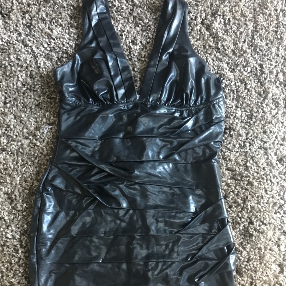 Latex black dress